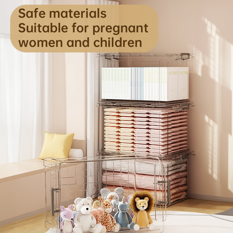 Large Transparent Plastic Storage Box - Perfect for Organizing Clothes, Quilts, Toys, and Snacks in Wardrobe & Home Use