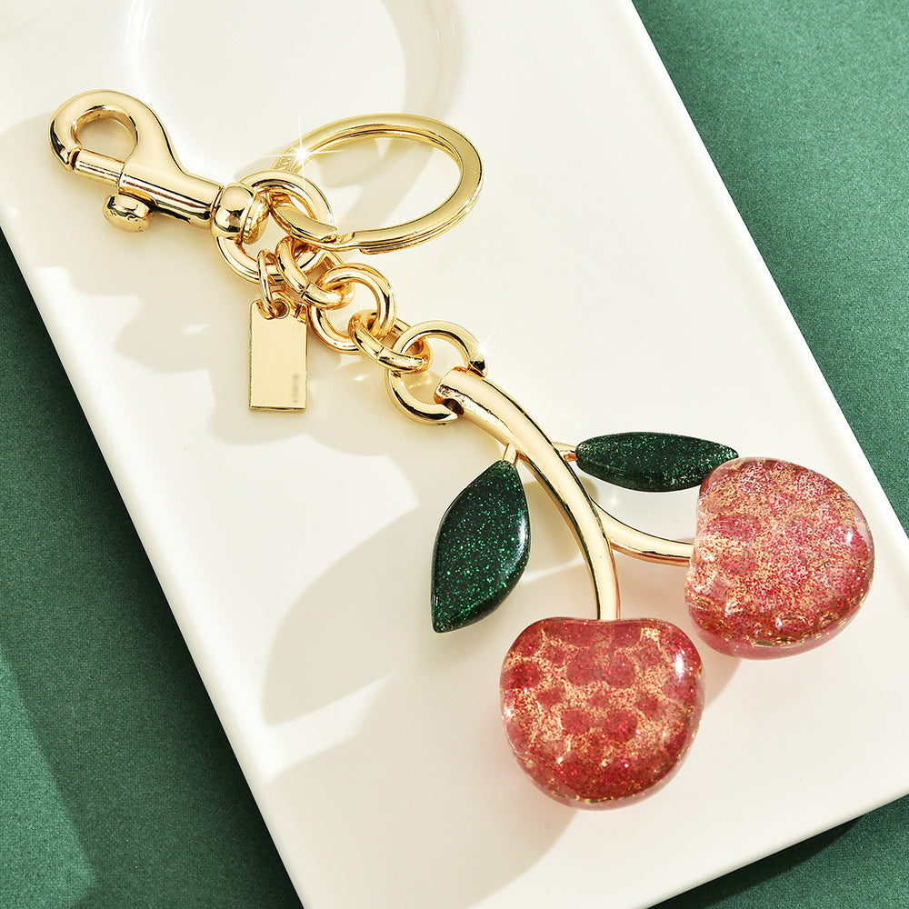 Cherry keychain bag pendant accessory exquisite charm