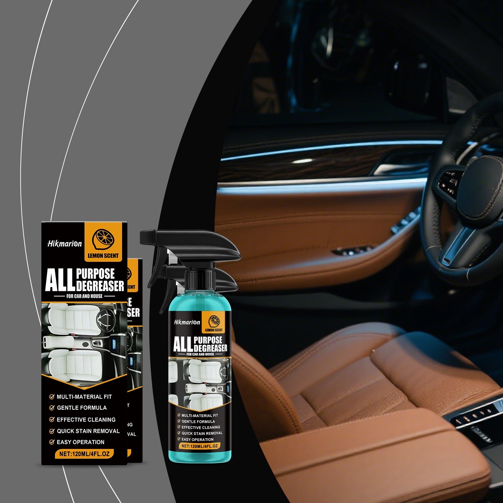 Multi-Purpose Oil Remover Car Interior Care Renewal Odor Cleaning Enhances In-Car Environment