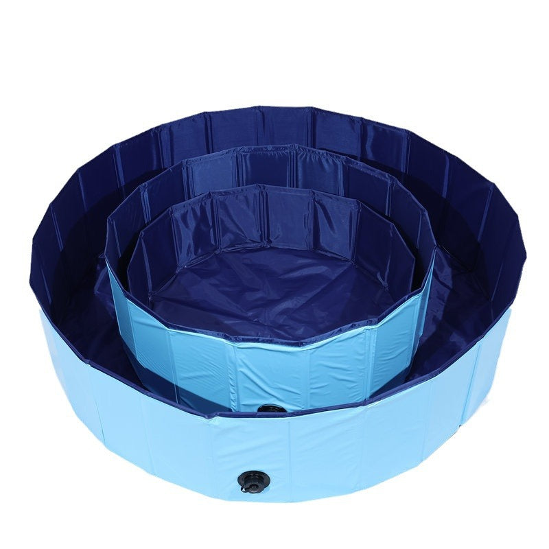 Portable Dog Swimming Pool – Foldable Pet Bathing Tub with Drain, Outdoor Puppy Pool for Summer Water Fun & Cleaning