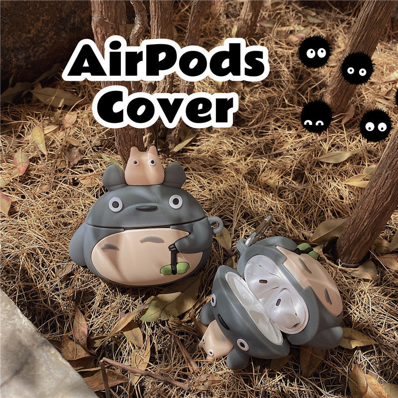 Cute Totoro AirPods Pro 3 Apple Bluetooth Earphone Case for 2/3/4 Generation Cartoon Silicone Protective Cover