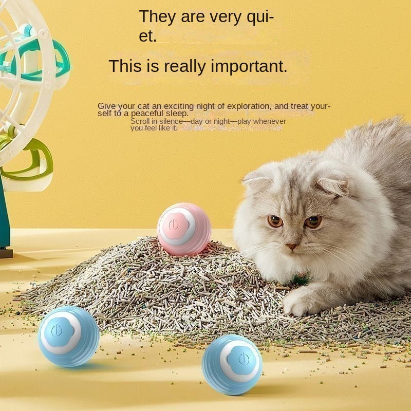 Pet Cat Toy Smart Rolling Ball Self-Entertainment Anti-Boredom Ball Durable Bite-Resistant Cat Toy
