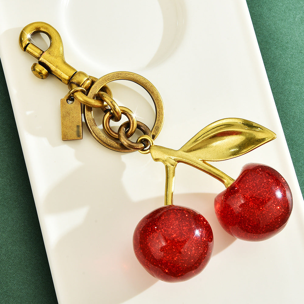 Cherry keychain bag pendant accessory exquisite charm