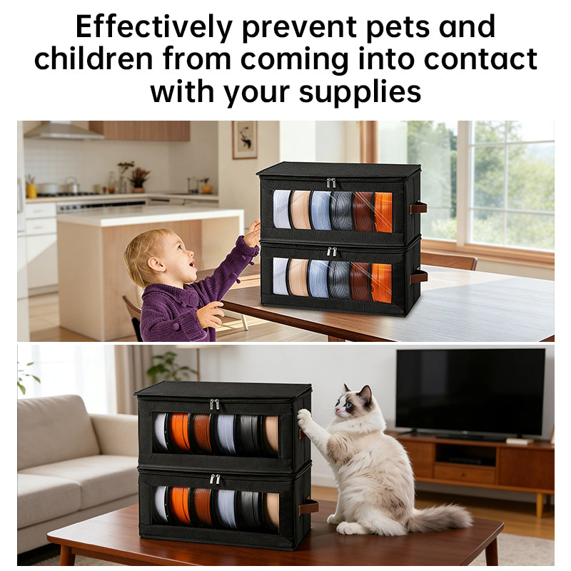 3D Printer Filament Storage Box, Dry Storage Container with Accessory Holder for Home, Office, Workshop