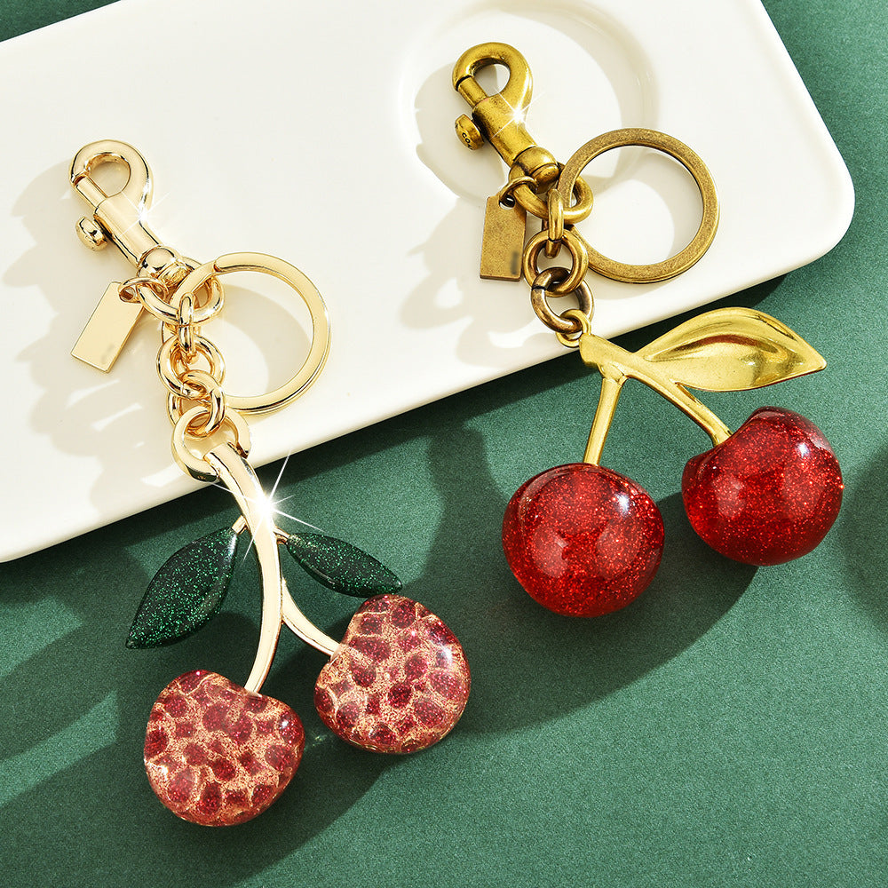 Cherry keychain bag pendant accessory exquisite charm