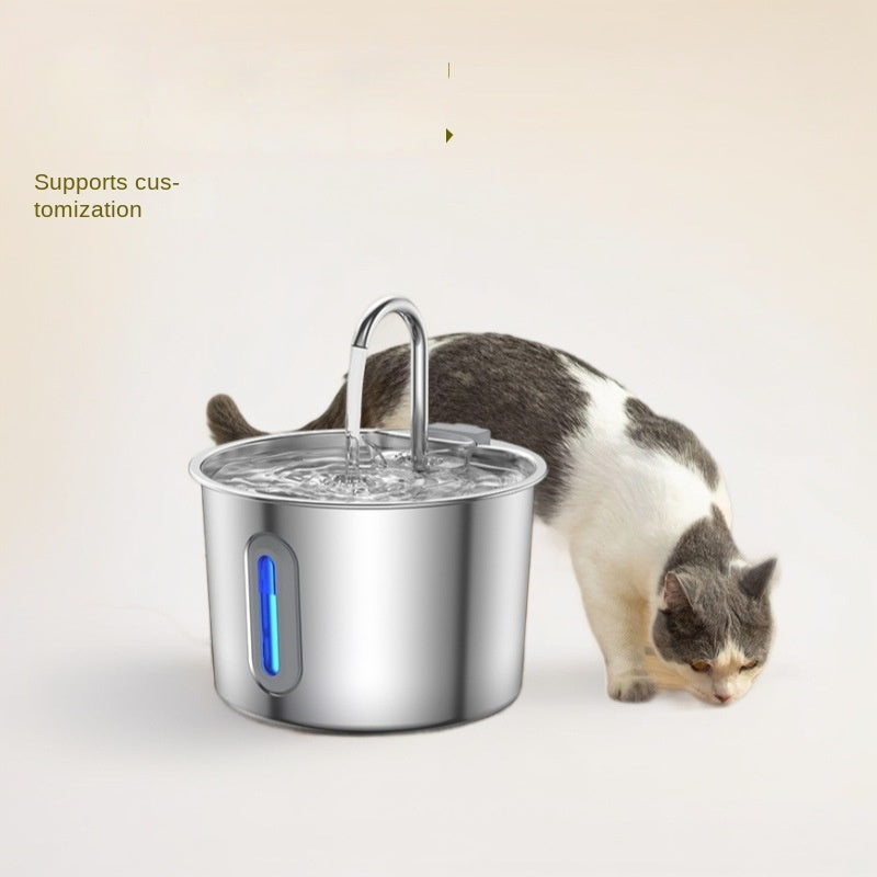 Pet Water Dispenser Stainless Steel Automatic Circulating Cat Dog Water Fountain with Filtration and Anti-Leakage Design