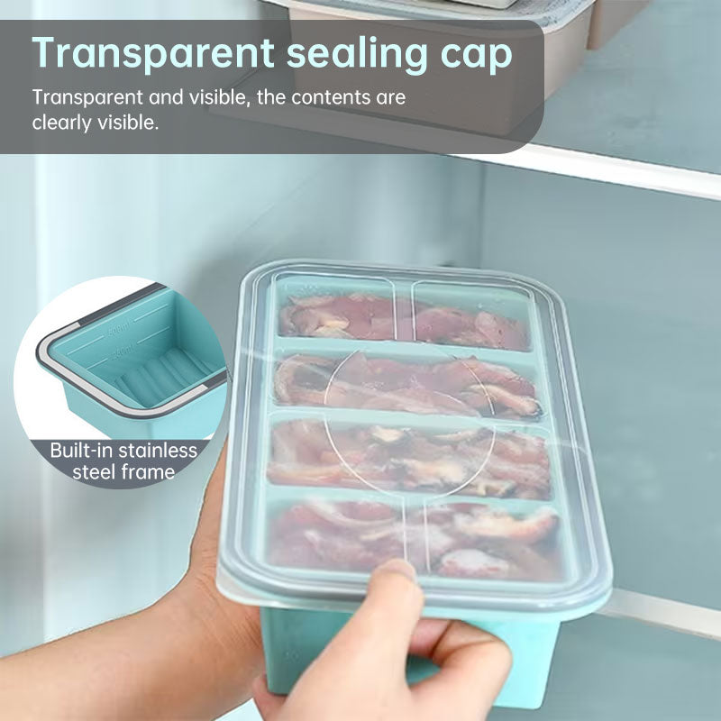 4-Cavity Silicone Ice Cream Mold with Lids, Large BPA-Free Frozen Dessert Tray, DIY Popsicle Maker Kit