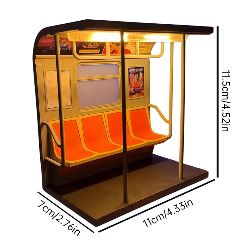 Retro Subway Train Lamp – Vintage Metro Style Table Light with Warm LED – Unique Desk & Bedroom Decor