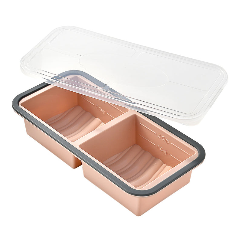 4-Cavity Silicone Ice Cream Mold with Lids, Large BPA-Free Frozen Dessert Tray, DIY Popsicle Maker Kit