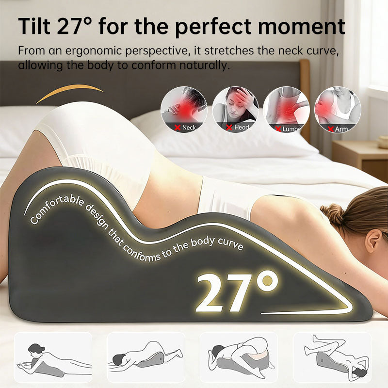 Bed Rest Pillow for Sitting Up in Bed, Couples Cuddle Pillow, Memory Foam Lumbar Support Cushion