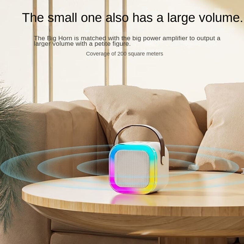 Wireless Bluetooth Microphone Speaker with Karaoke Function, Portable All-in-One Home KTV Set