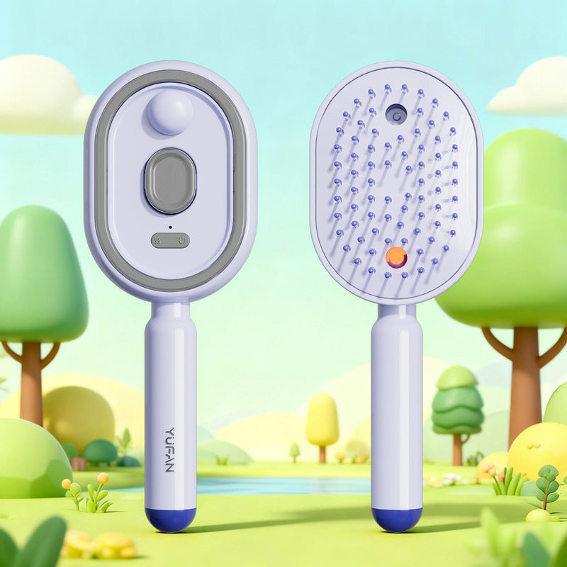 Electric Steam Hair Brush with Mist, Ionic Straightening Comb for Less Breakage & No Residue, Smooth Shiny Hair Styling Tool