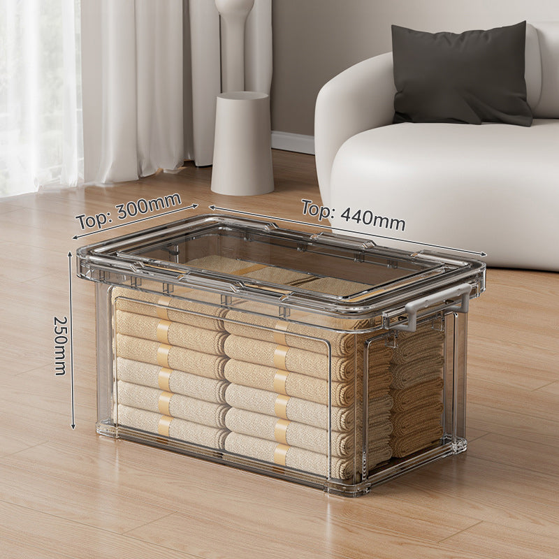 Large Transparent Plastic Storage Box - Perfect for Organizing Clothes, Quilts, Toys, and Snacks in Wardrobe & Home Use