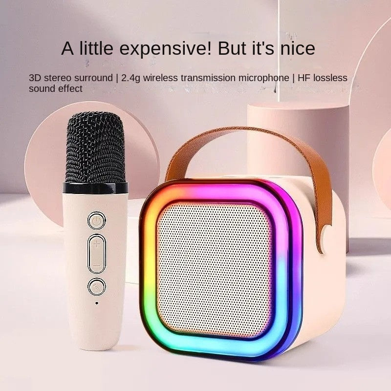 Wireless Bluetooth Microphone Speaker with Karaoke Function, Portable All-in-One Home KTV Set