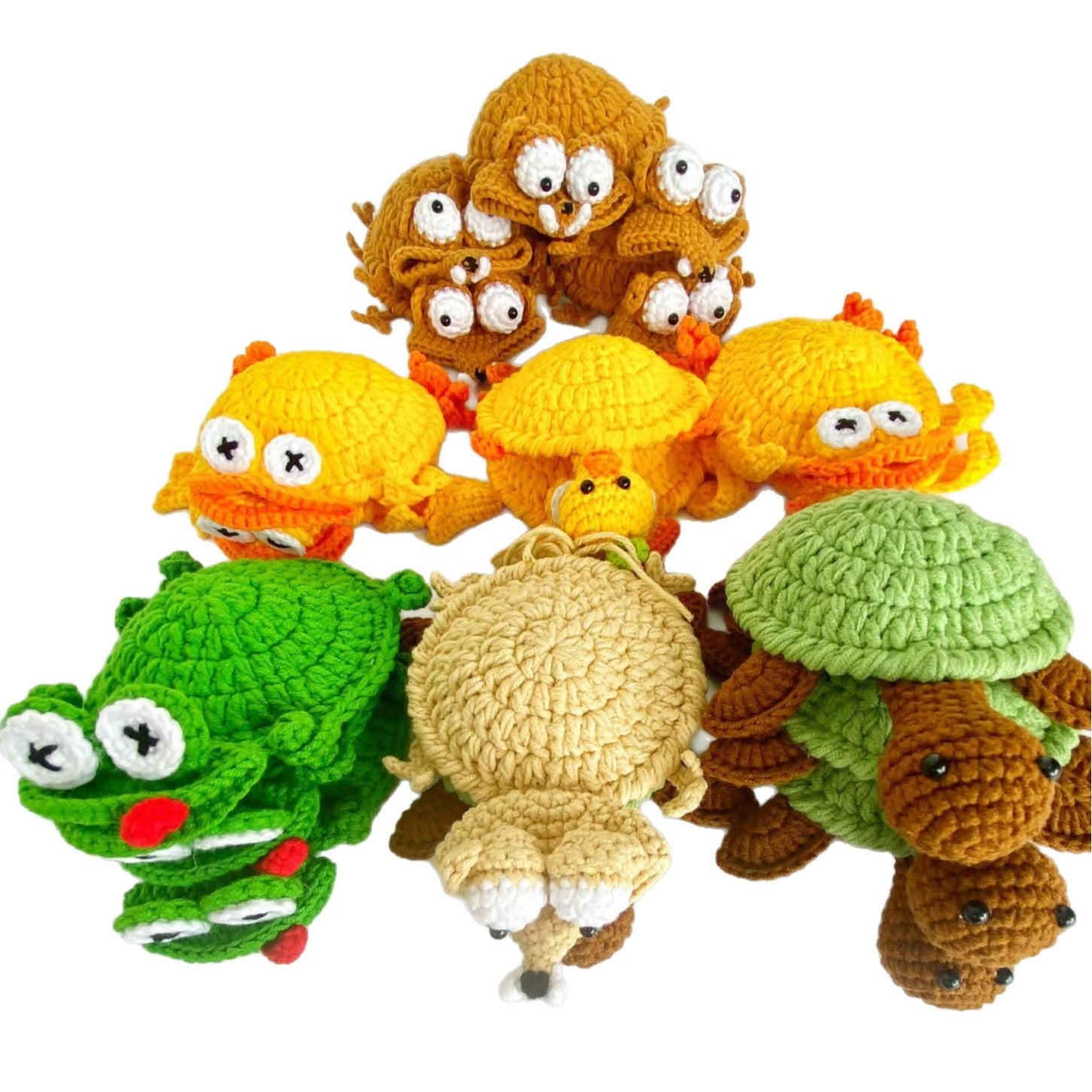 Handmade Crochet Animal Coasters Turtle Squirrel Heat Insulating Pad Creative Desk Coaster Home Decor