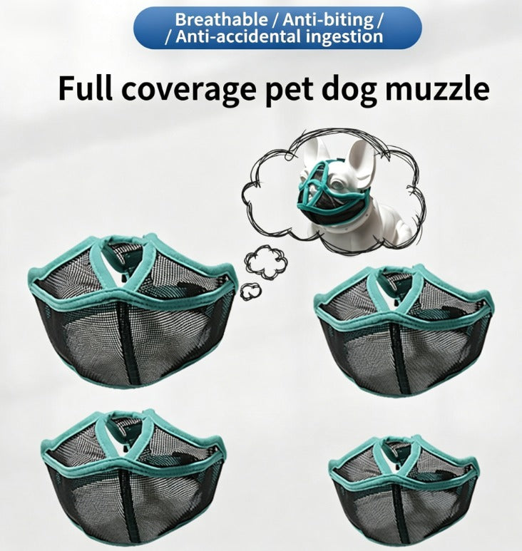 Short Snout Dog Muzzle Anti-Barking and Anti-Chewing, Breathable, Suitable for Bulldogs