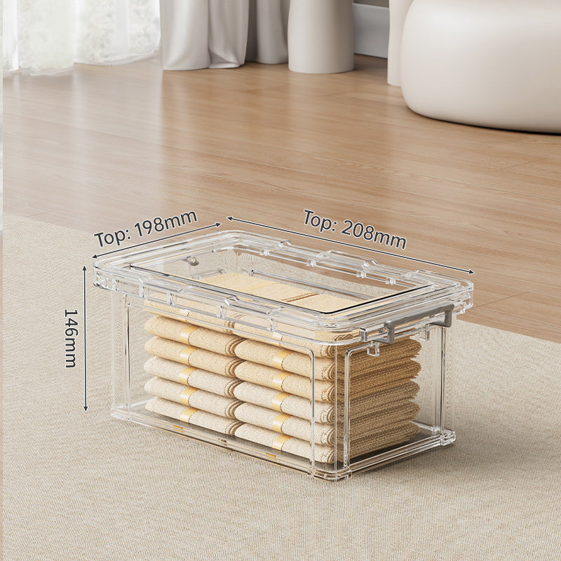 Large Transparent Plastic Storage Box - Perfect for Organizing Clothes, Quilts, Toys, and Snacks in Wardrobe & Home Use