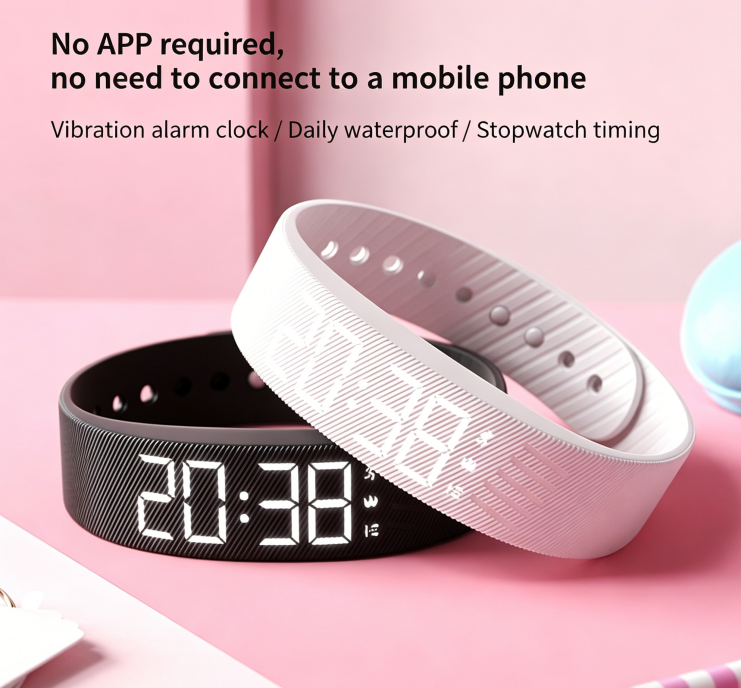 Student Smart Watch with Step Counter, Vibration Alarm, Multi-Function Digital Watch, Sports Bracelet, Life Waterproof, for Women