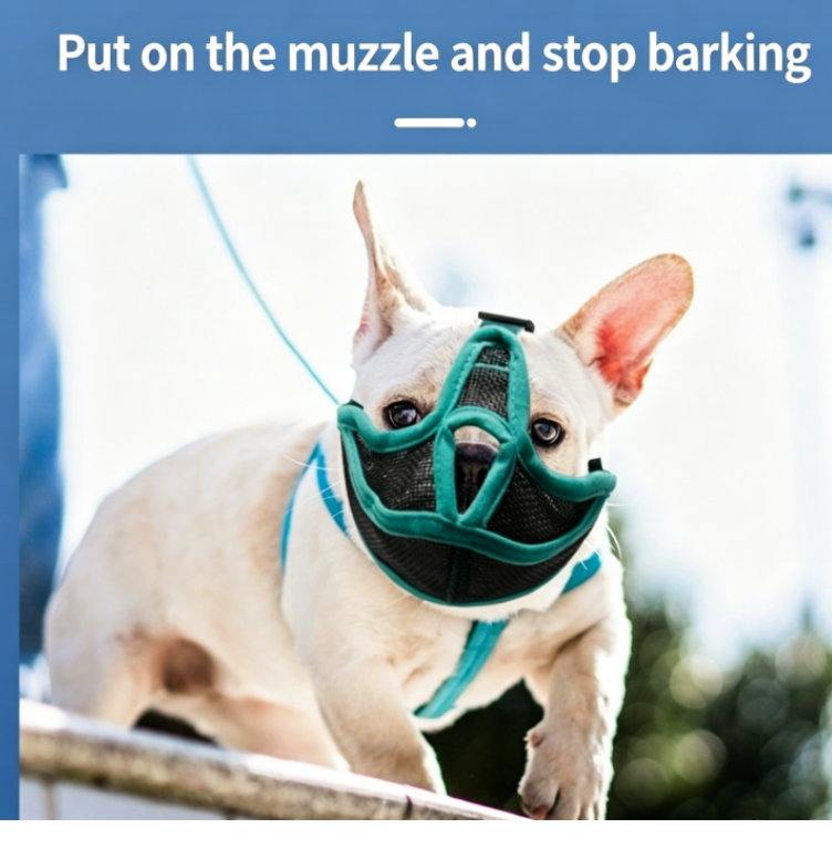 Short Snout Dog Muzzle Anti-Barking and Anti-Chewing, Breathable, Suitable for Bulldogs