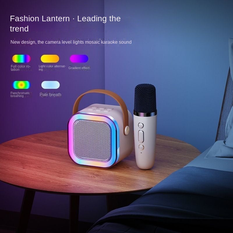 Wireless Bluetooth Microphone Speaker with Karaoke Function, Portable All-in-One Home KTV Set