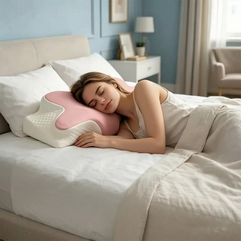 Cooling Viscoelastic Memory Foam Pillow – Heat-Resistant Slow Rebound Cushion