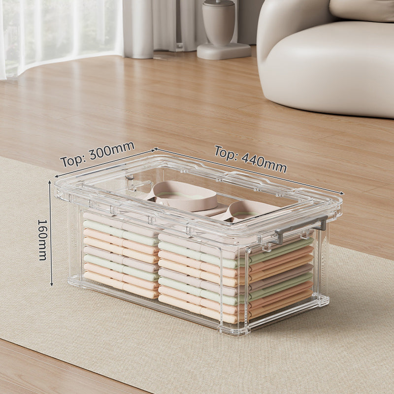 Large Transparent Plastic Storage Box - Perfect for Organizing Clothes, Quilts, Toys, and Snacks in Wardrobe & Home Use