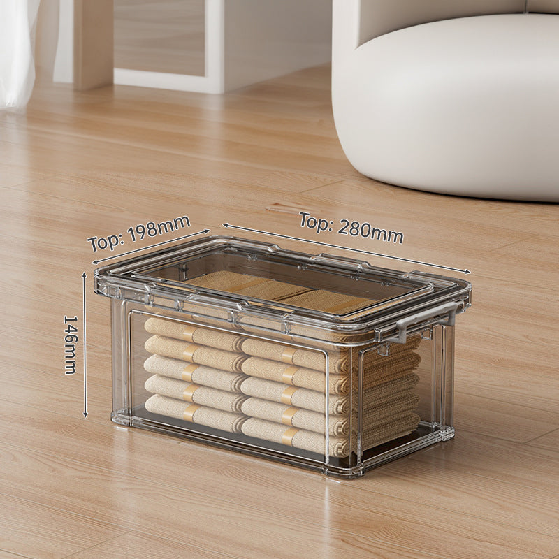Large Transparent Plastic Storage Box - Perfect for Organizing Clothes, Quilts, Toys, and Snacks in Wardrobe & Home Use
