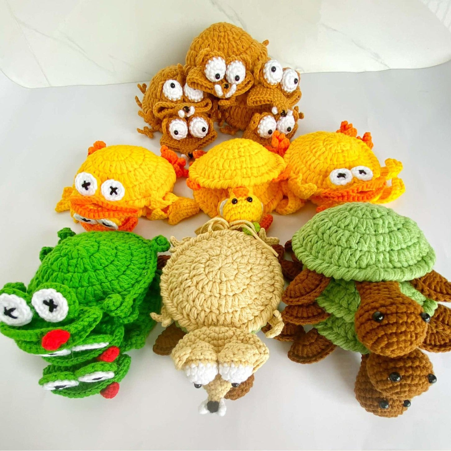 Handmade Crochet Animal Coasters Turtle Squirrel Heat Insulating Pad Creative Desk Coaster Home Decor