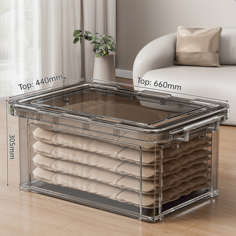Large Transparent Plastic Storage Box - Perfect for Organizing Clothes, Quilts, Toys, and Snacks in Wardrobe & Home Use