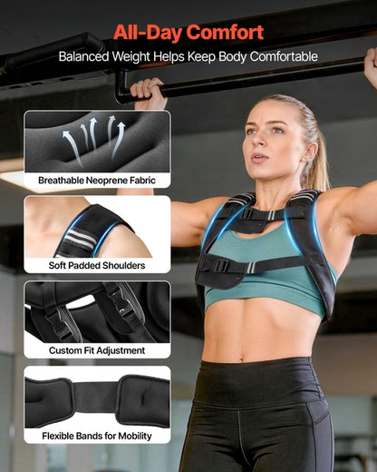 Weighted Vest, 12 lbs Weight Vest with Reflective Stripe, Adjustable