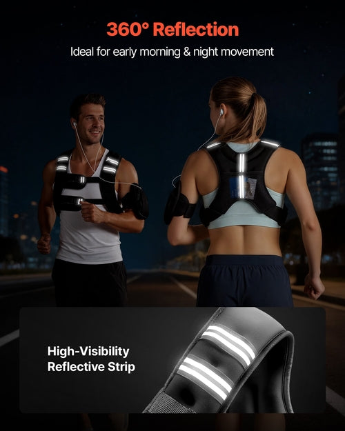 Weighted Vest, 12 lbs Weight Vest with Reflective Stripe, Adjustable