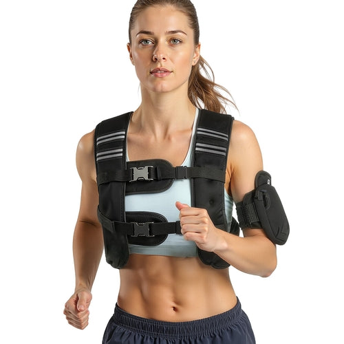 Weighted Vest, 12 lbs Weight Vest with Reflective Stripe, Adjustable