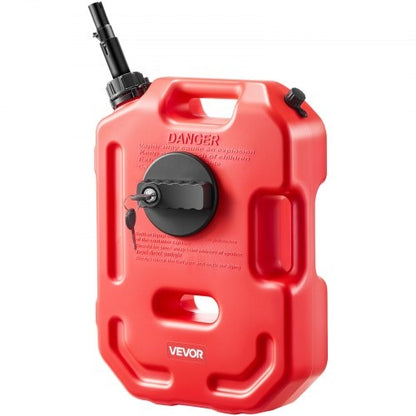 Fuel Container, 10 L, Gas Can with Spout and Lockable Bracket, 15