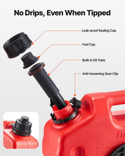 Fuel Container, 10 L, Gas Can with Spout and Lockable Bracket, 15