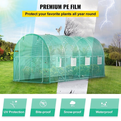 Walk-in Tunnel Greenhouse, 4.5 x 2 x 2 m /15 x 7 x 7 ft Portable Plant