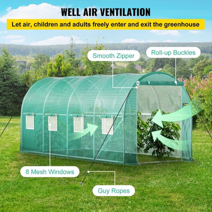 Walk-in Tunnel Greenhouse, 4.5 x 2 x 2 m /15 x 7 x 7 ft Portable Plant