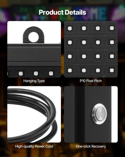 Programmable LED Sign, P10 Full Color Flexible Digital Scrolling