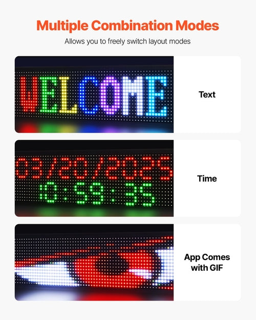 Programmable LED Sign, P10 Full Color Flexible Digital Scrolling