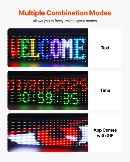 Programmable LED Sign, P10 Full Color Flexible Digital Scrolling