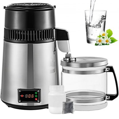 Silver Water Distiller Machine 750W Adjustable Temperature Water